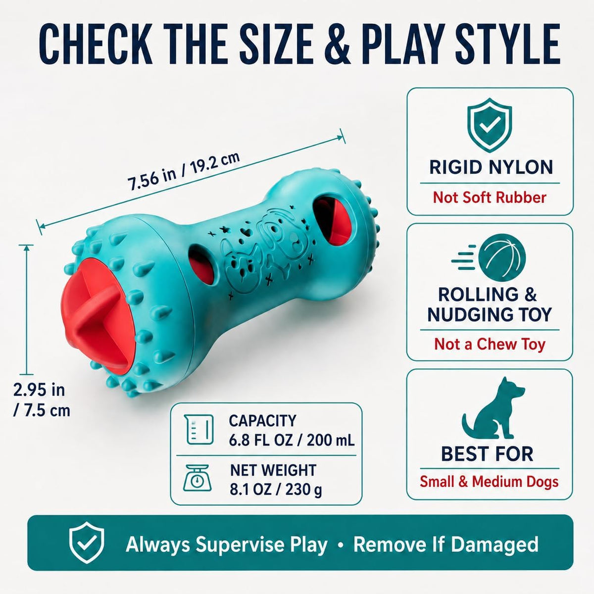 Adjustable Treat-Dispensing Puzzle Ball for Dogs, image 8 of 8