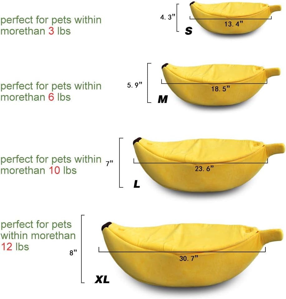 Banana Cuddle Cat Bed — Soft Enclosed Sleeping Cave, image 2 of 9