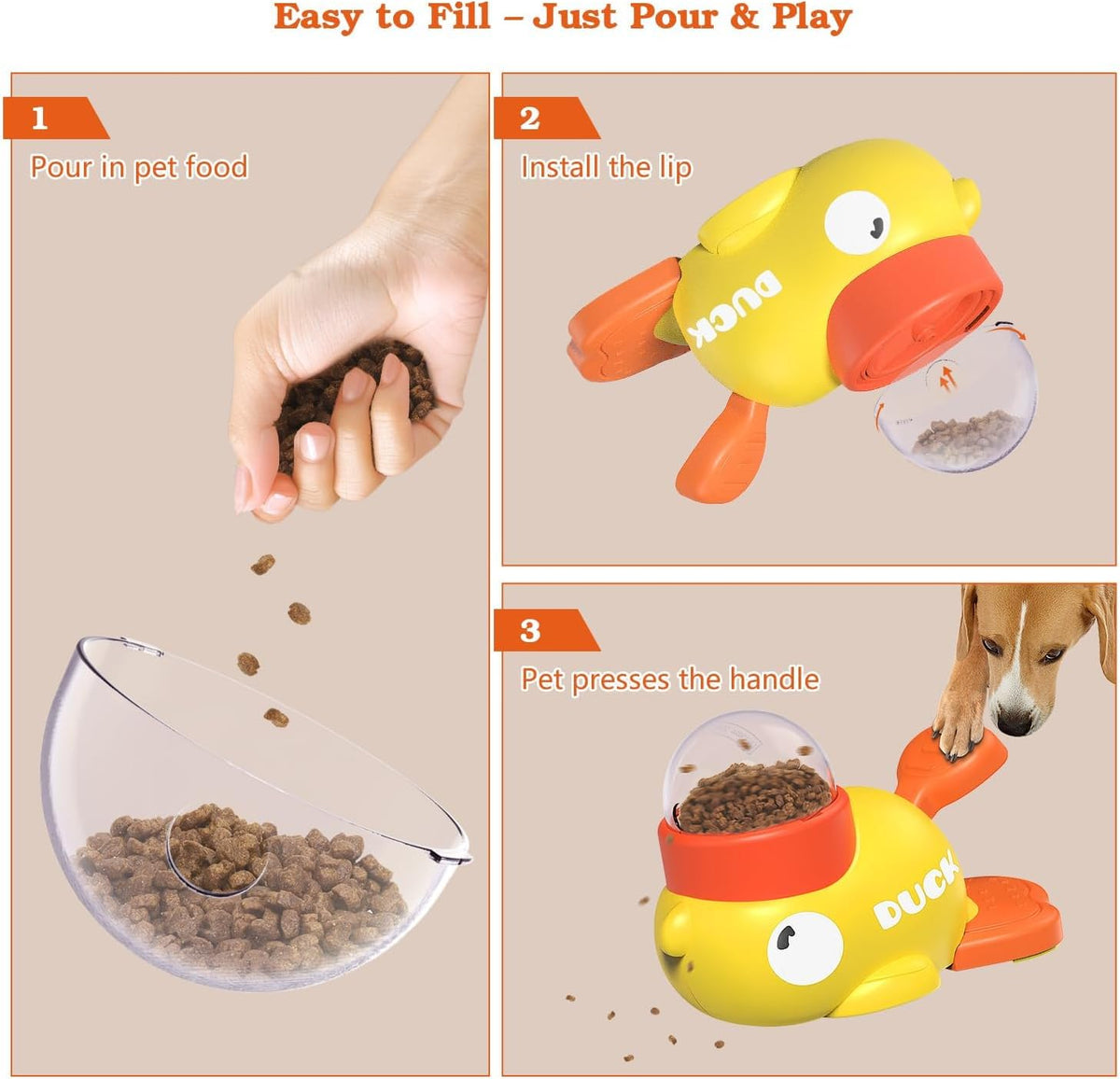 Duck Treat Dispenser & Slow Feeder Puzzle Bowl, image 5 of 9
