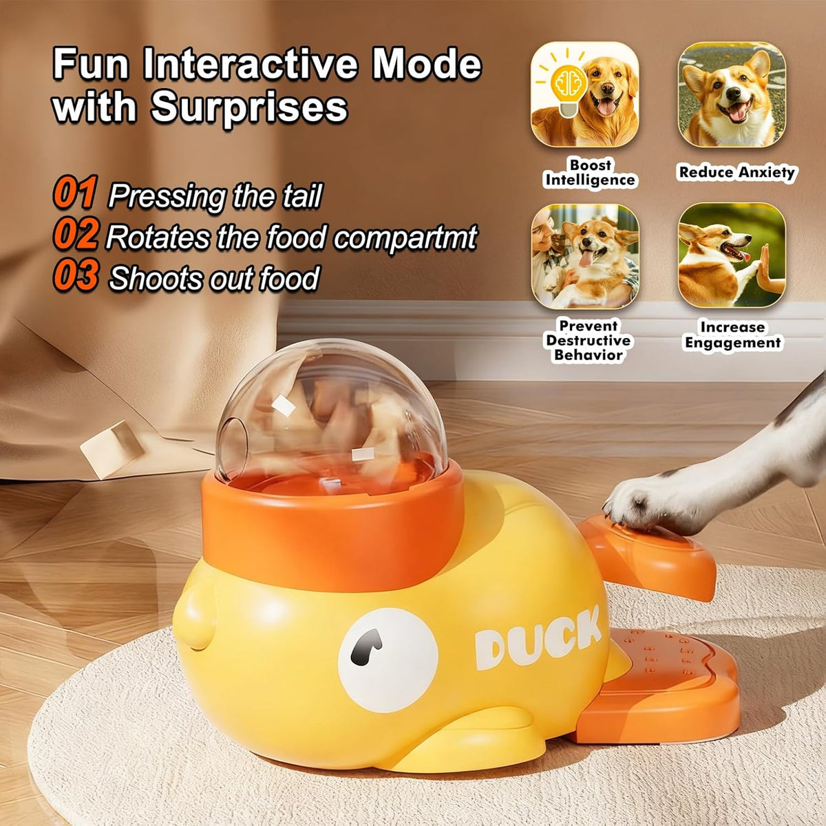 Duck Treat Dispenser & Slow Feeder Puzzle Bowl, image 4 of 9