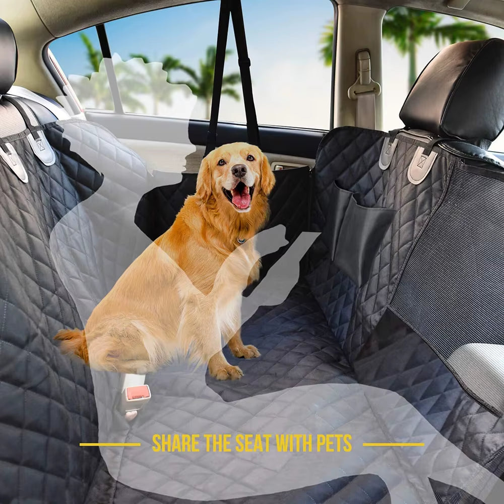 Waterproof Back-Seat Dog Hammock with Mesh Window