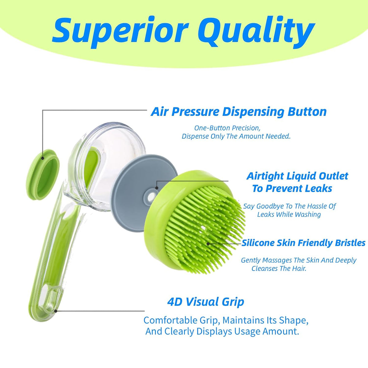 2-In-1 Dog Bath Brush with Shampoo Dispenser