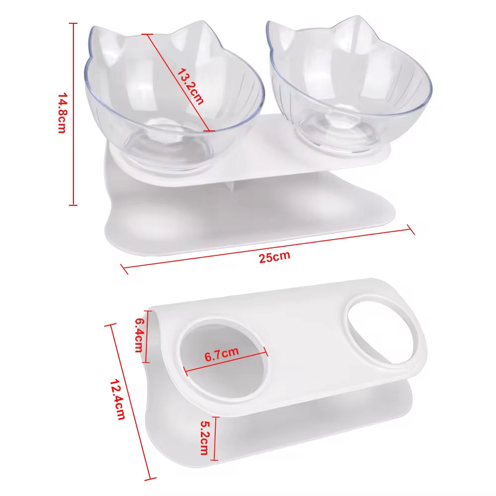Raised Double Bowl Feeding Stand — Non-Slip