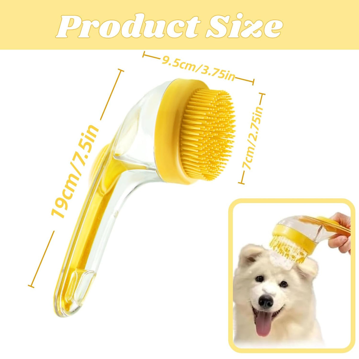 2-In-1 Dog Bath Brush with Shampoo Dispenser, image 2 of 8