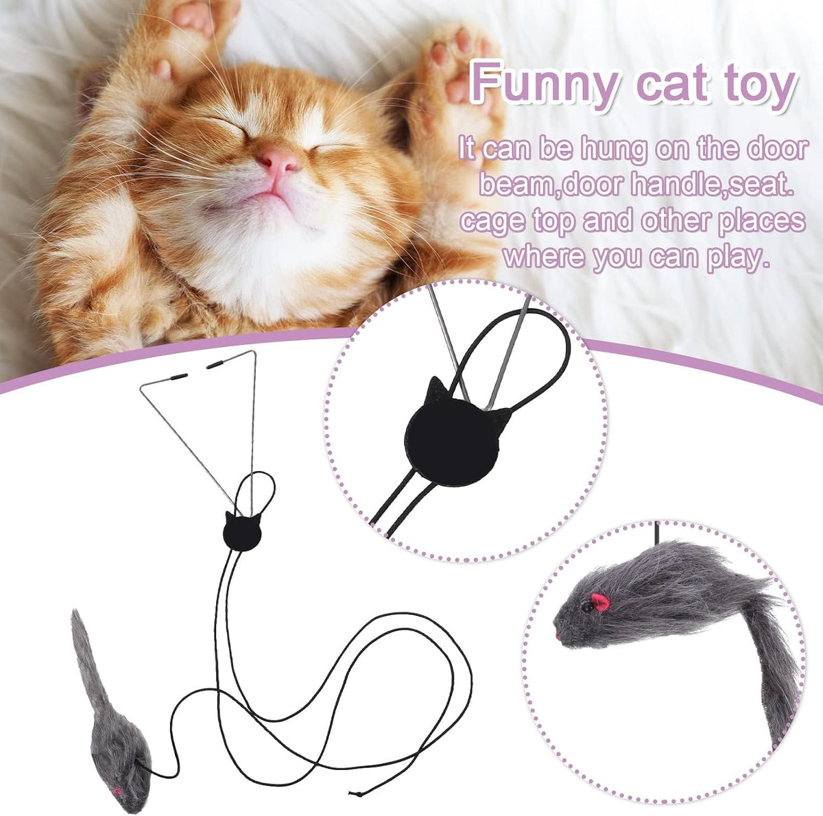 Door-Hanging Cat Teaser Toys — 2 Pack, image 6 of 8