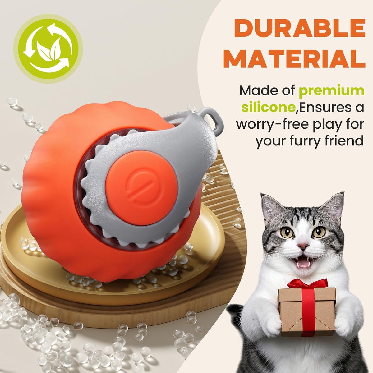 Motion-Activated Cat Ball with Teaser Tail, image 6 of 7