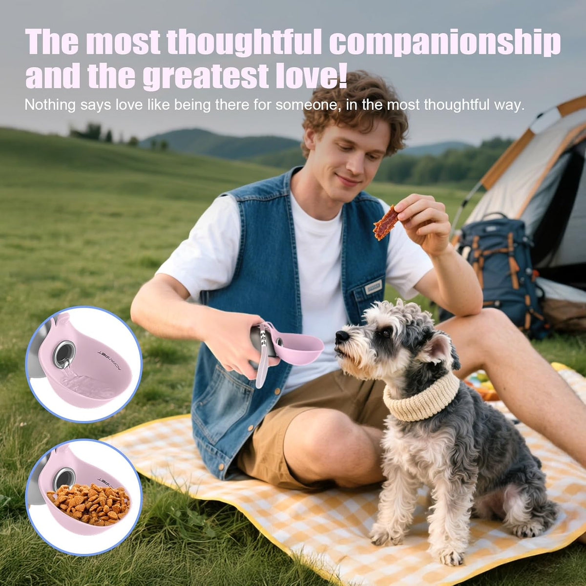 Travel Water Bottle & Bowl — 10 Oz Stainless Steel, image 6 of 10
