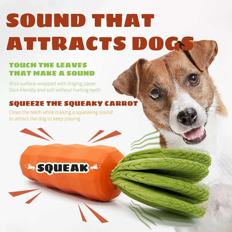 Natural Rubber Carrot Chew Toy for Tough Chewers