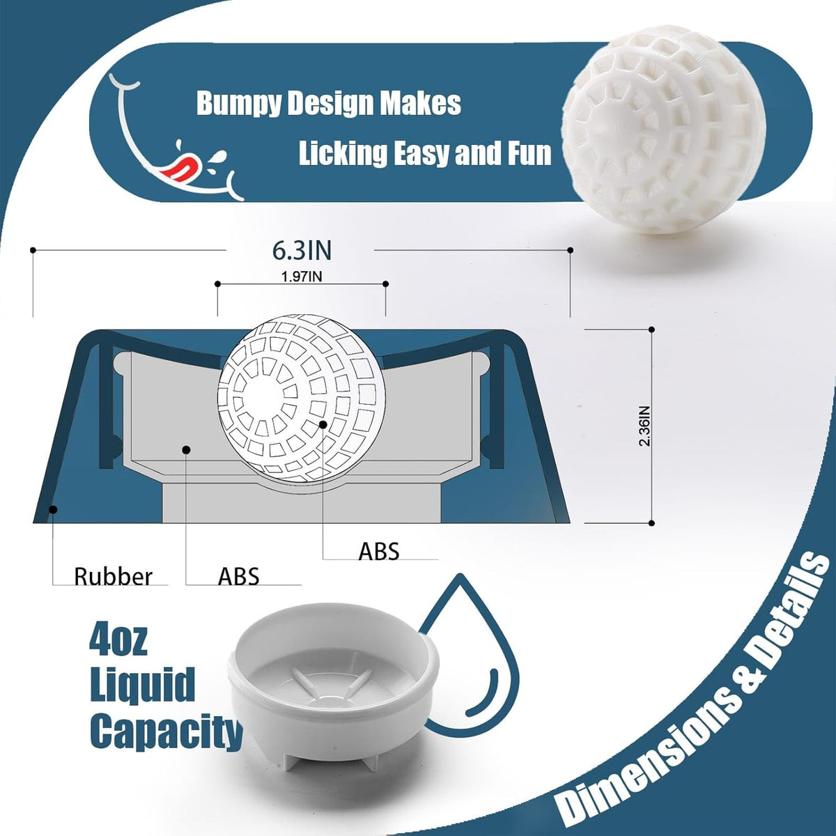 Lick & Roll Slow Feeder Bowl — No-Mess Rolling Ball