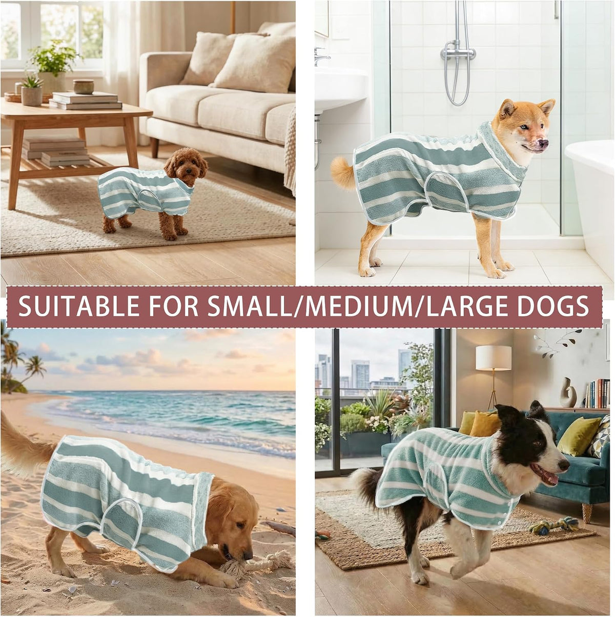 Fast-Drying Dog Bathrobe Towel — Super Absorbent