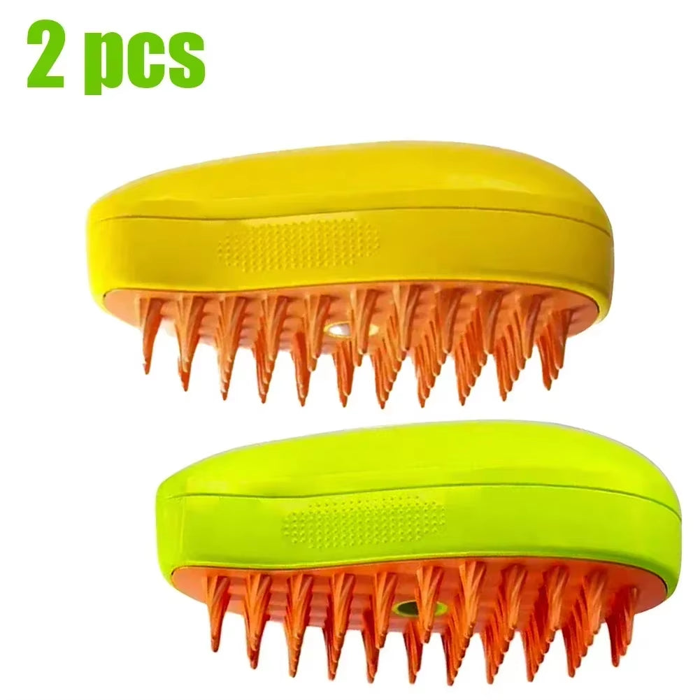 3-In-1 Steam Grooming Brush — Massage, Spray & Deshed