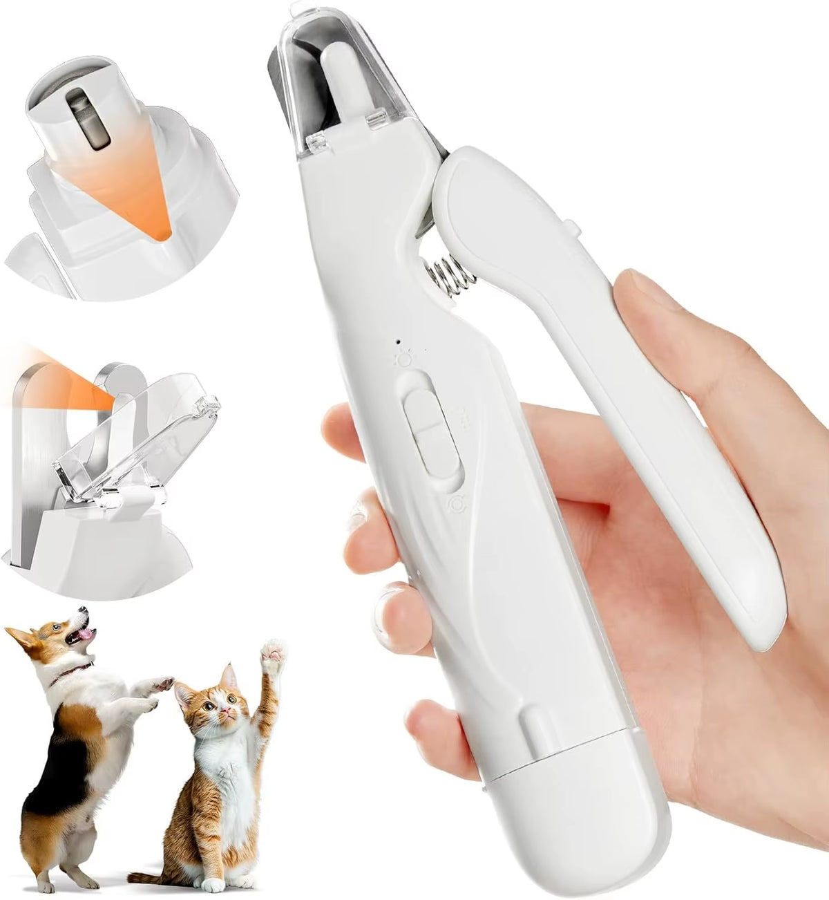 Quiet Pet Nail Grinder with Dual LED Lights
