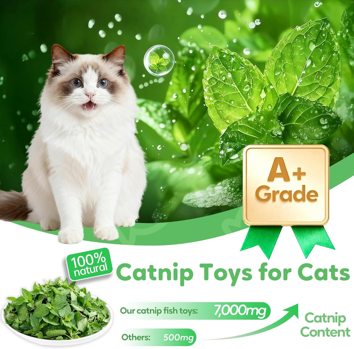Catnip Kicker Fish Toy — Crinkle Chew for Indoor Cats