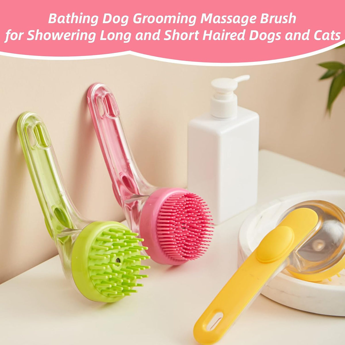 2-In-1 Dog Bath Brush with Shampoo Dispenser, image 7 of 8