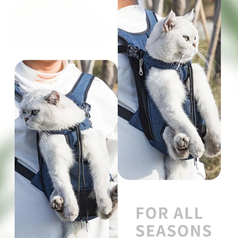 Breathable Mesh Pet Carrier Backpack — Front or Back Wear, image 7 of 12