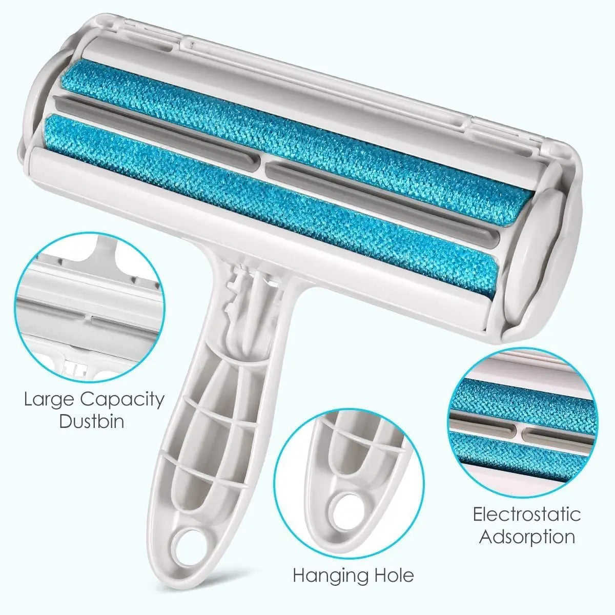 Self-Cleaning Pet Fur Roller with Base Station