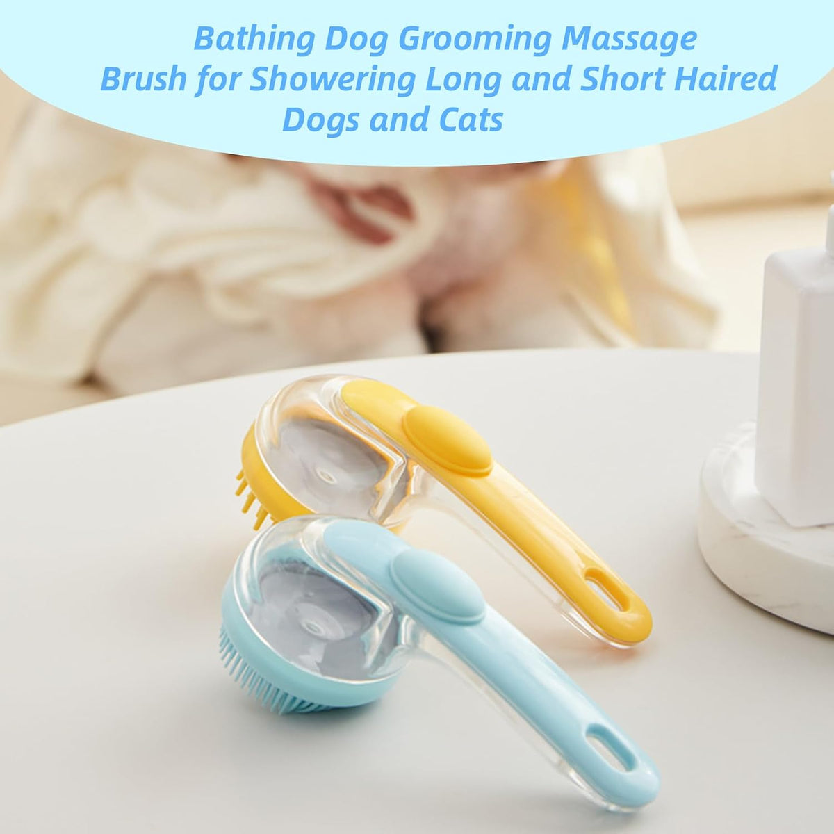 2-In-1 Dog Bath Brush with Shampoo Dispenser, image 6 of 8