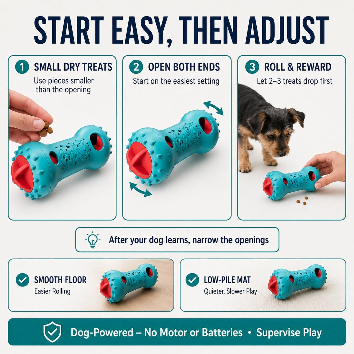 Adjustable Treat-Dispensing Puzzle Ball for Dogs, image 7 of 8