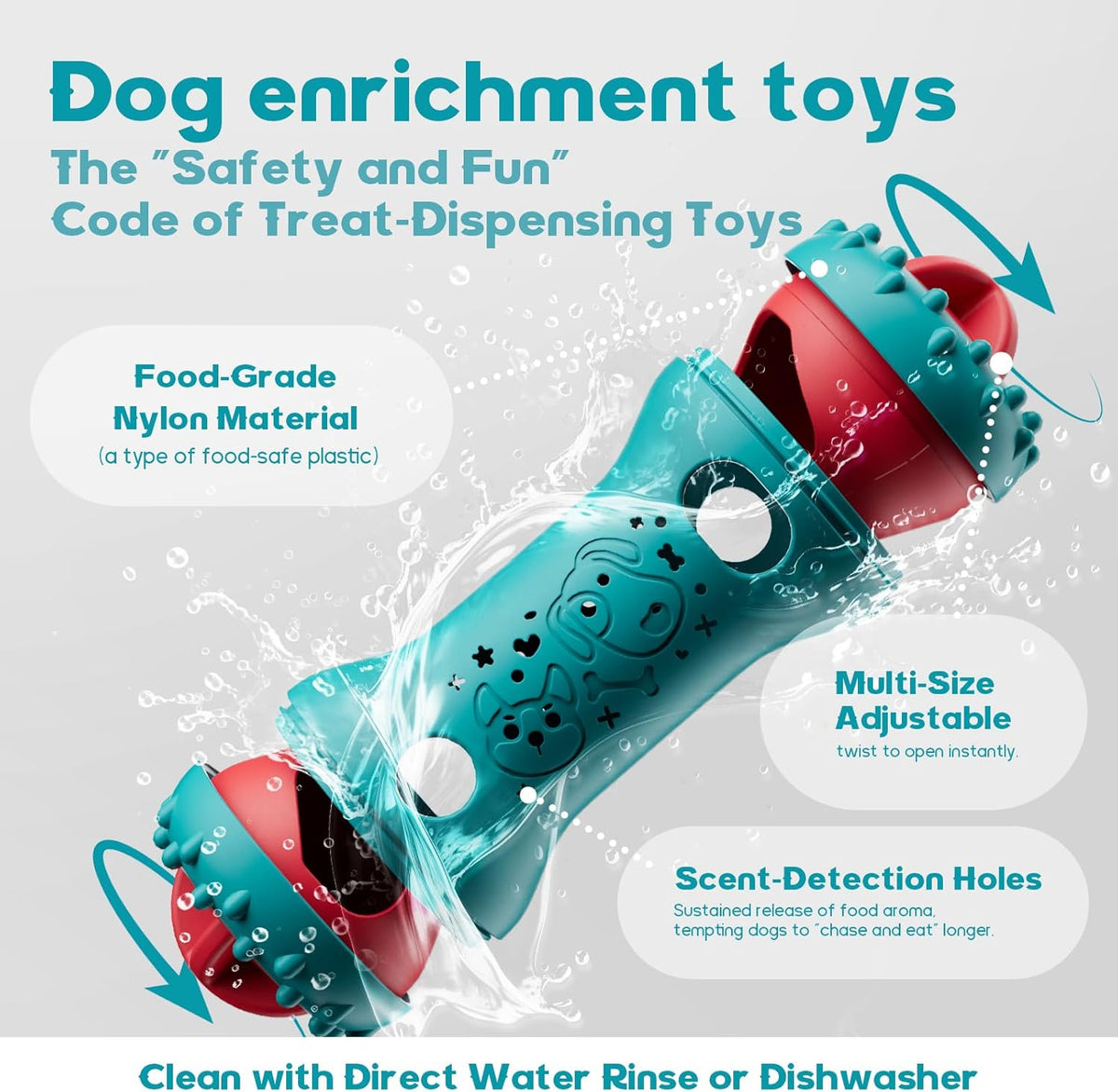 Adjustable Treat-Dispensing Puzzle Ball for Dogs, image 6 of 8
