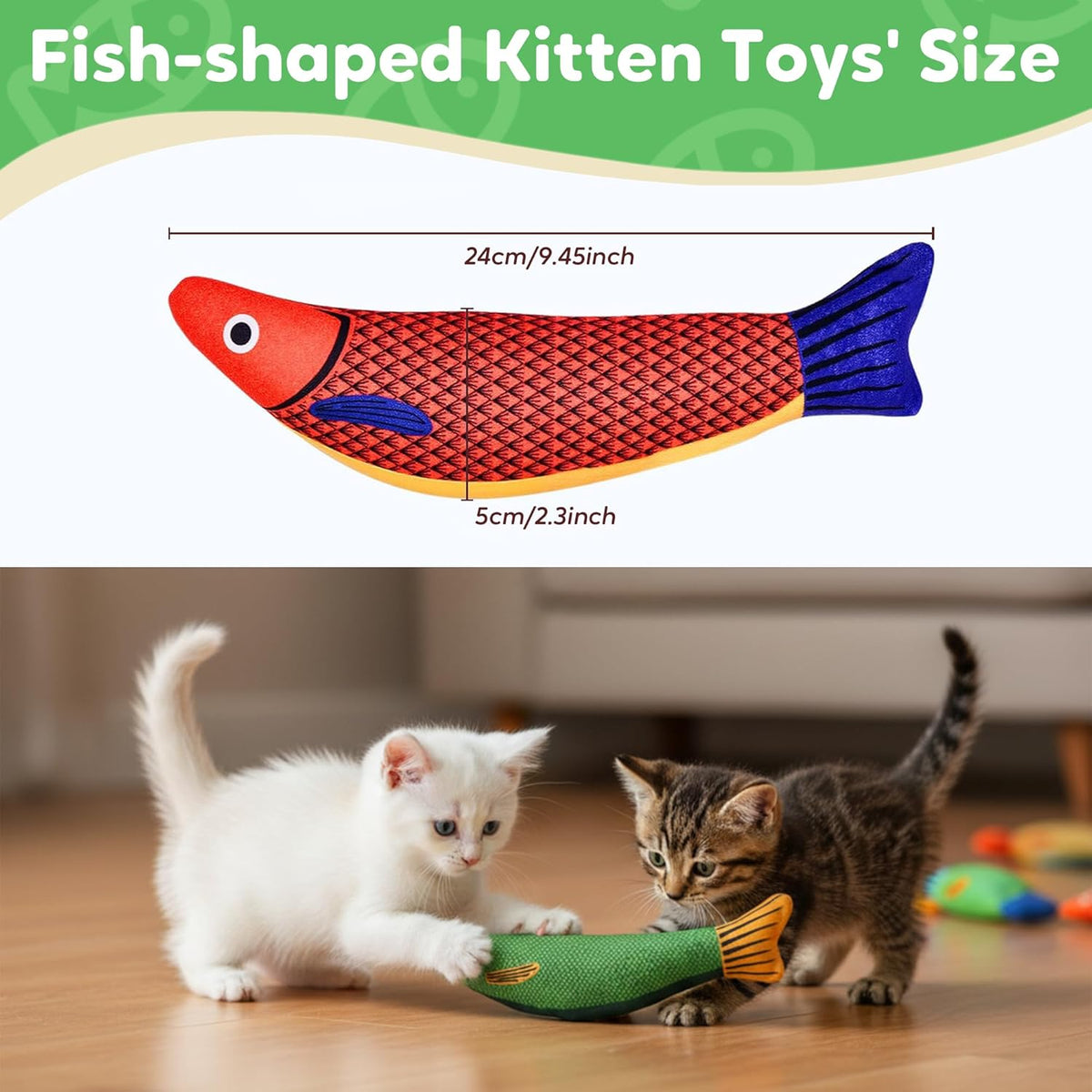 Catnip Kicker Fish Toy — Crinkle Chew for Indoor Cats