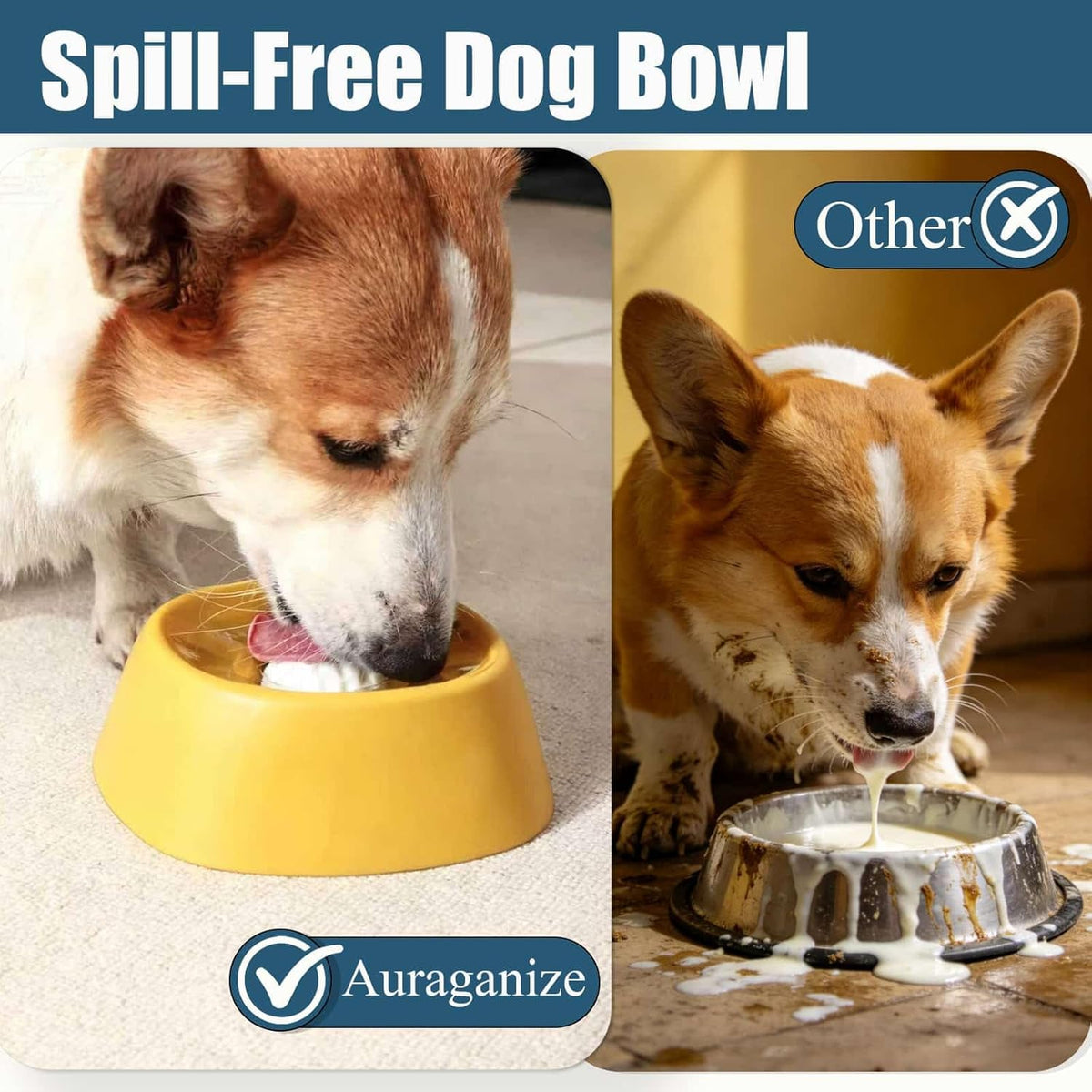 Lick & Roll Slow Feeder Bowl — No-Mess Rolling Ball