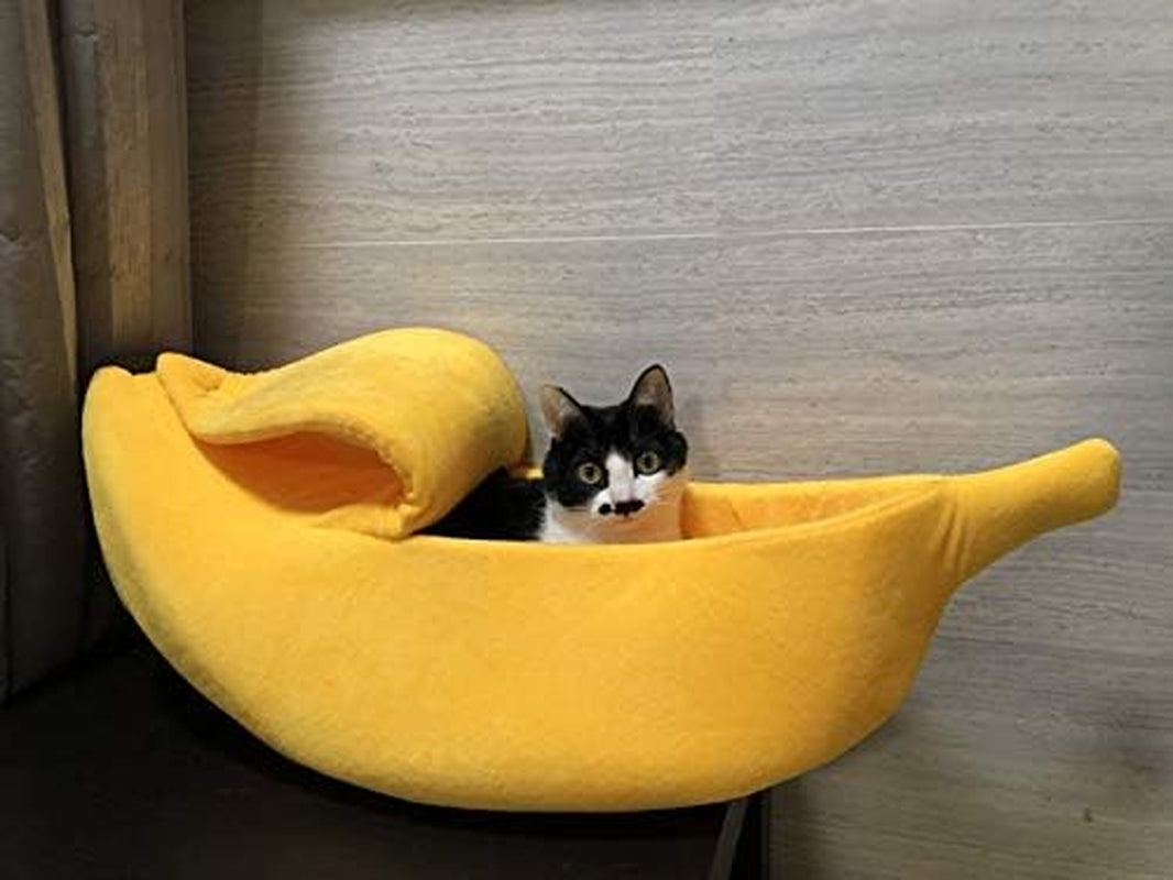Banana Cuddle Cat Bed — Soft Enclosed Sleeping Cave, image 6 of 9