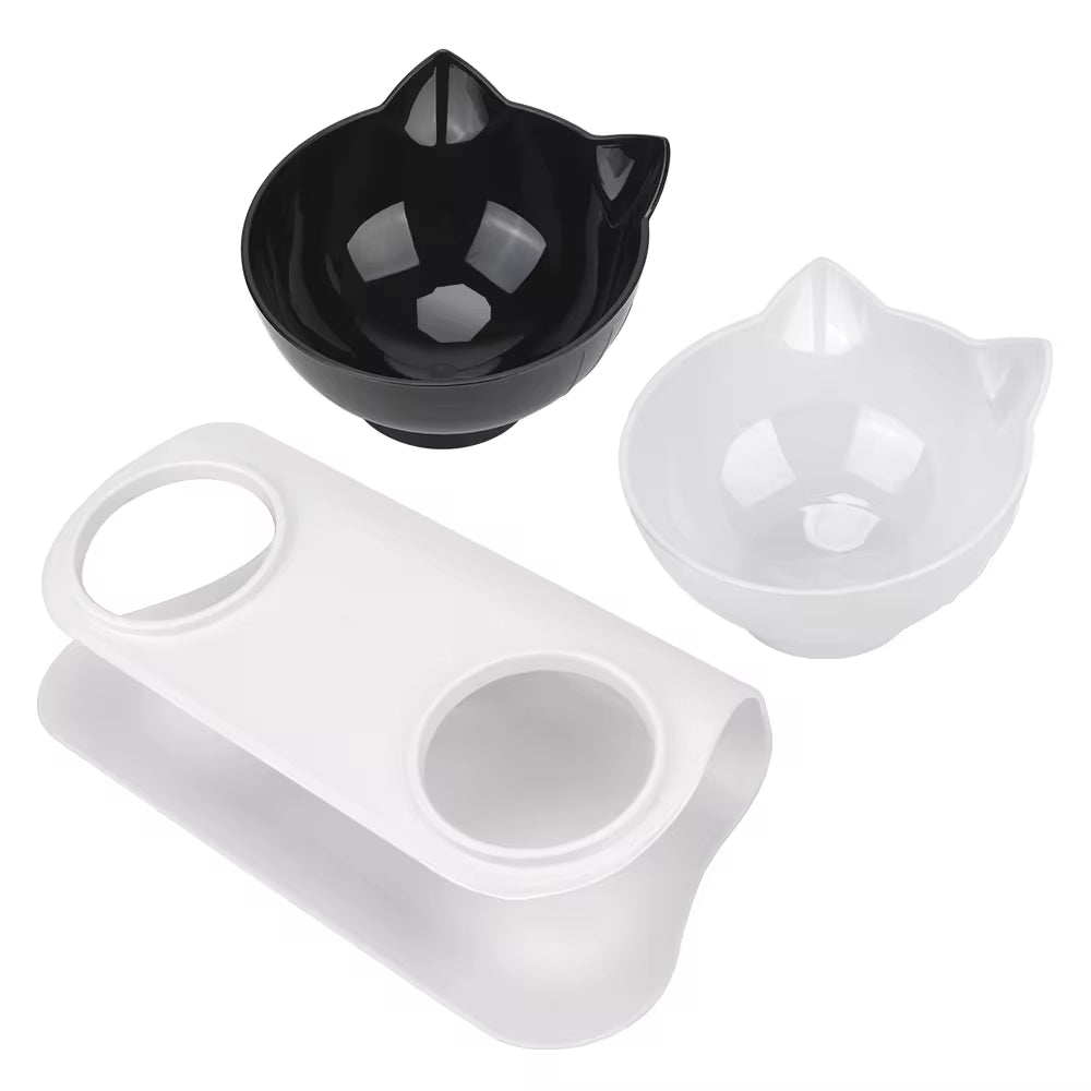 Raised Double Bowl Feeding Stand — Non-Slip