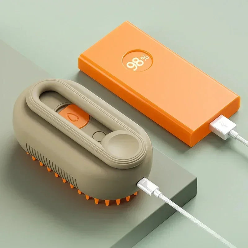 3-In-1 Steam Grooming Brush — Massage, Spray & Deshed