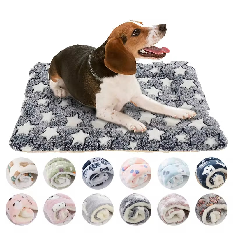 Reversible Flannel Pet Blanket & Crate Mat