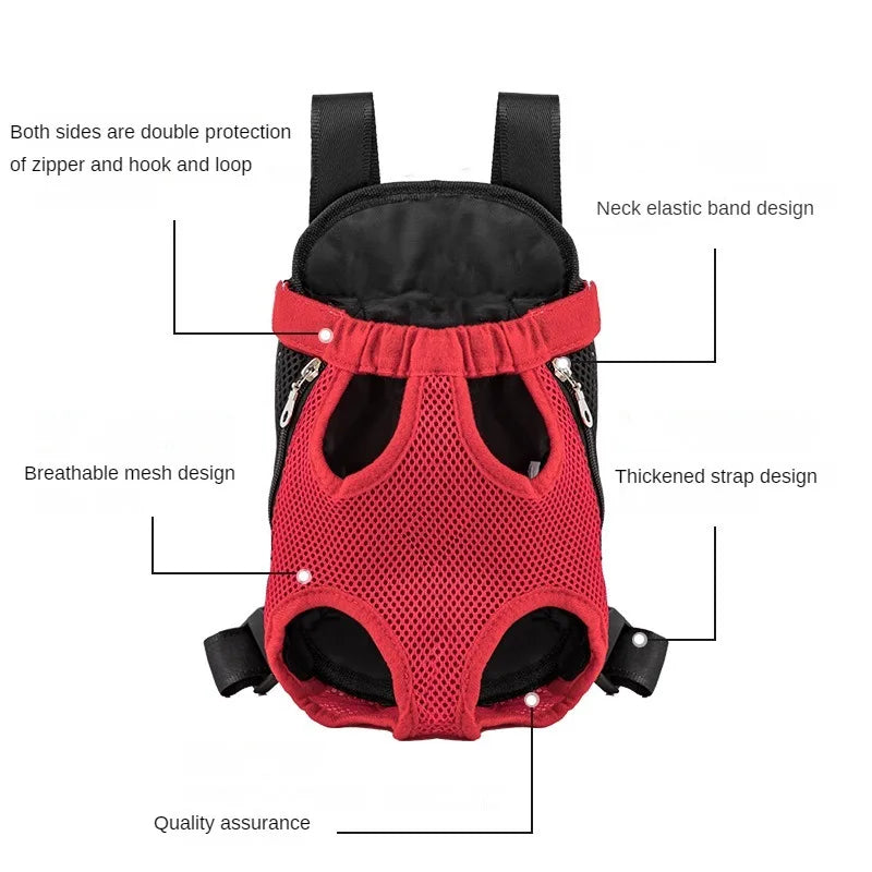 Breathable Mesh Pet Carrier Backpack — Front or Back Wear, image 4 of 12