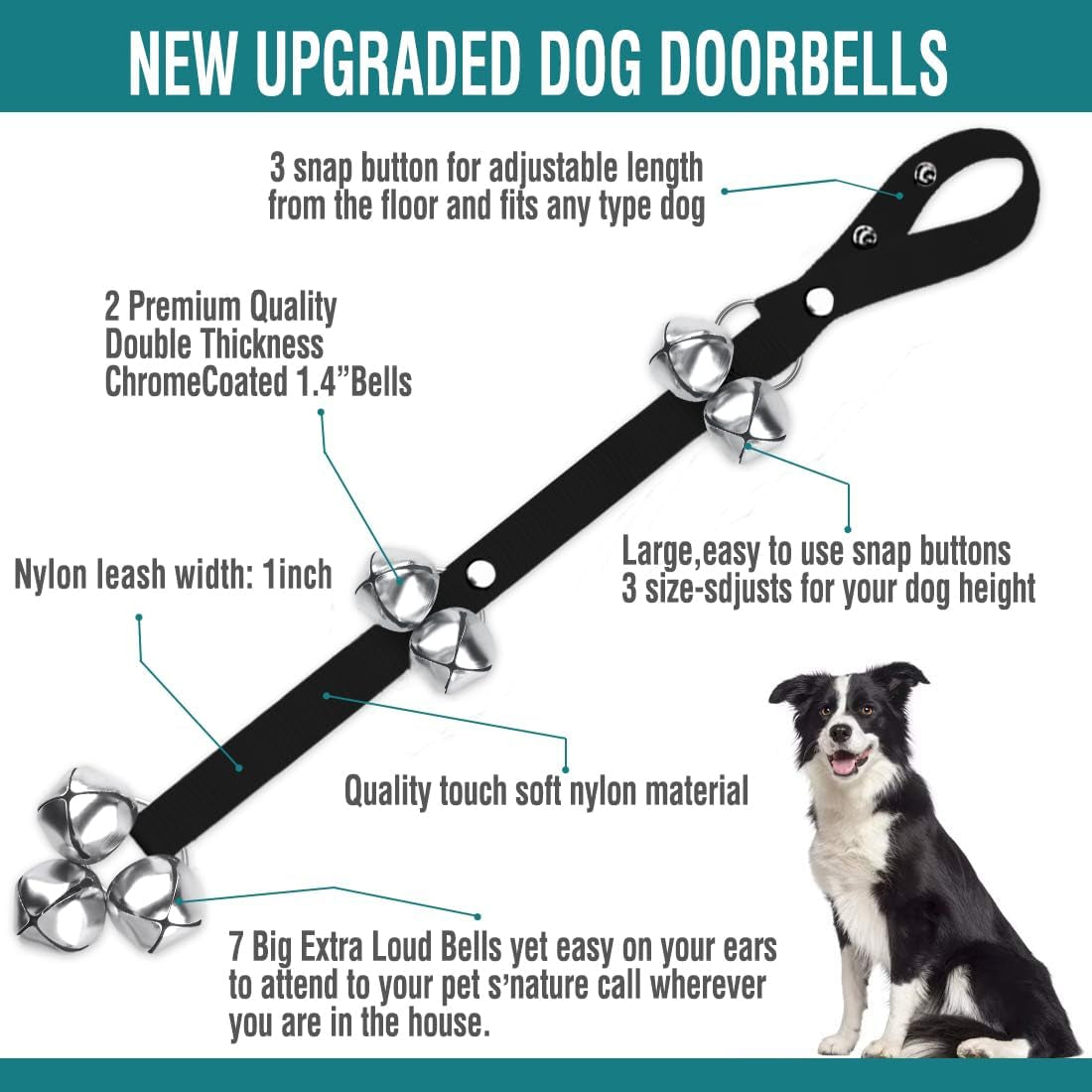 Potty Training Door Bells — Adjustable Hanging Dog Bells