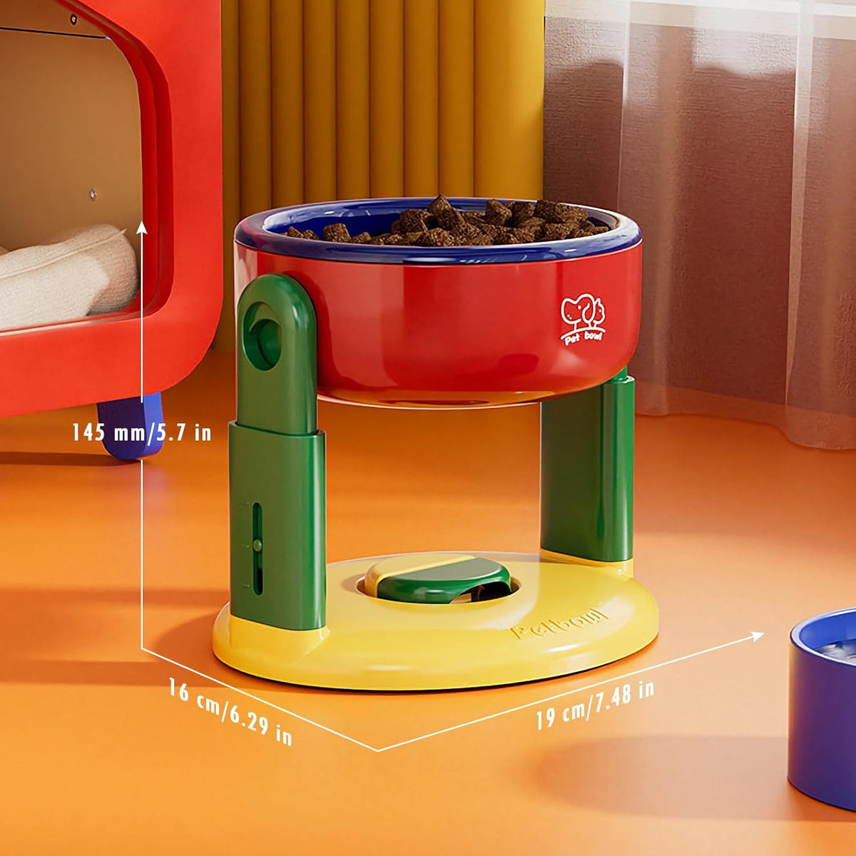 Adjustable-Height Raised Pet Bowl with Suction Base, image 7 of 7