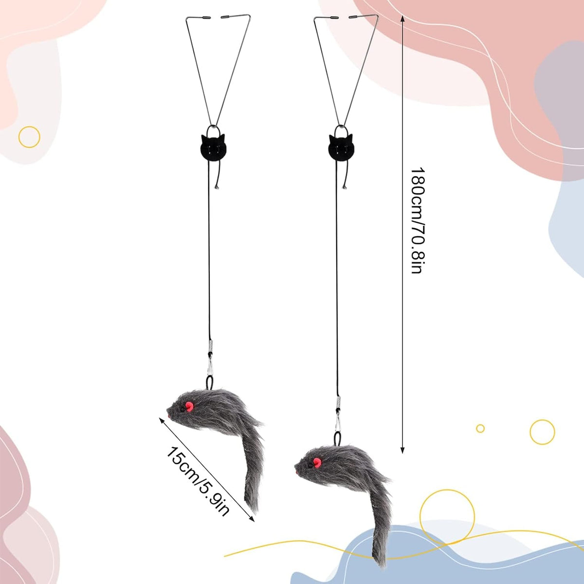 Door-Hanging Cat Teaser Toys — 2 Pack, image 2 of 8