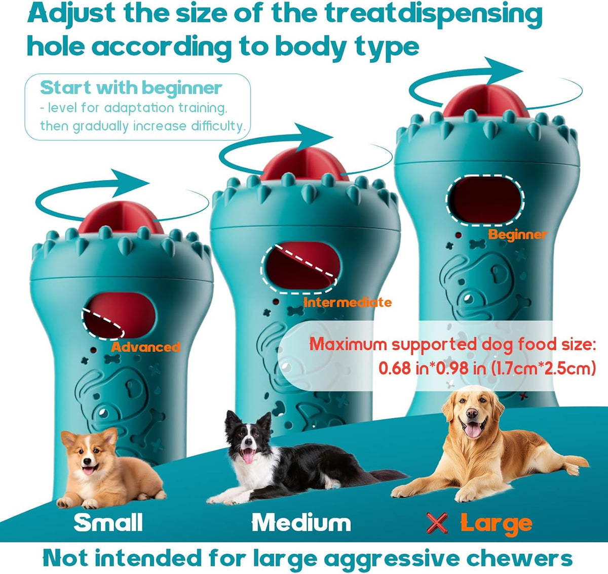 Adjustable Treat-Dispensing Puzzle Ball for Dogs, image 4 of 8