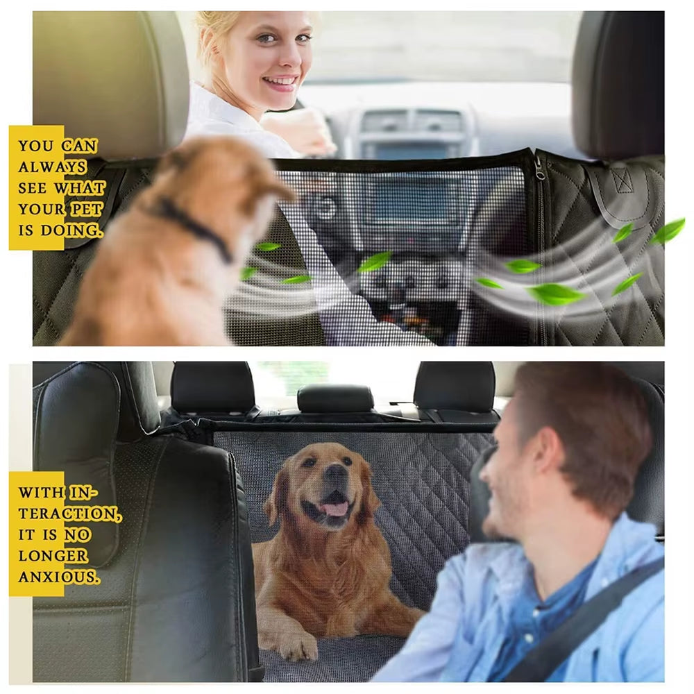Waterproof Back-Seat Dog Hammock with Mesh Window