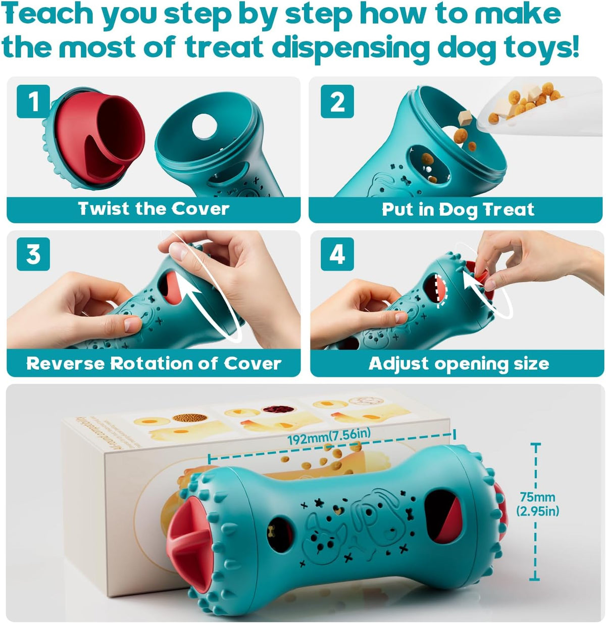 Adjustable Treat-Dispensing Puzzle Ball for Dogs