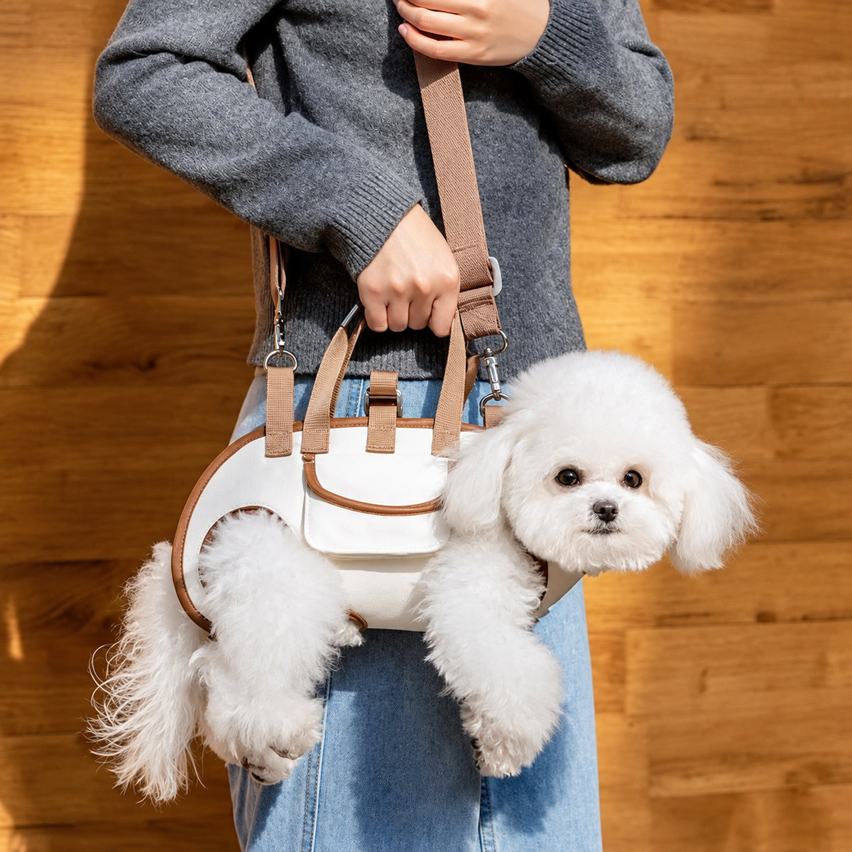 Breathable Pet Sling Carrier with Leash Clip, image 2 of 6