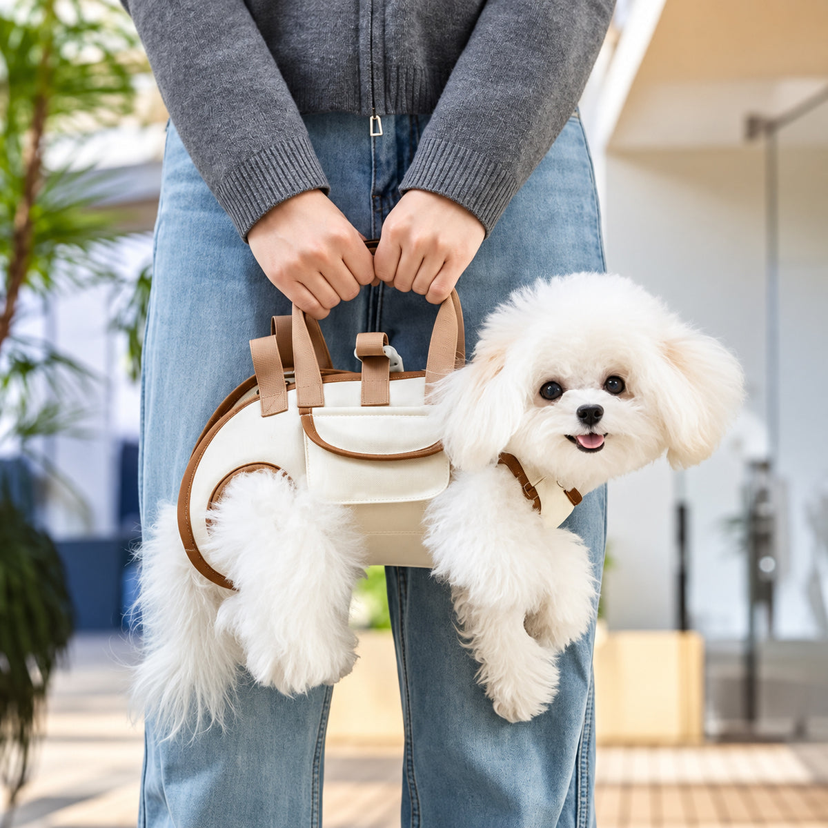 Breathable Pet Sling Carrier with Leash Clip, image 3 of 6