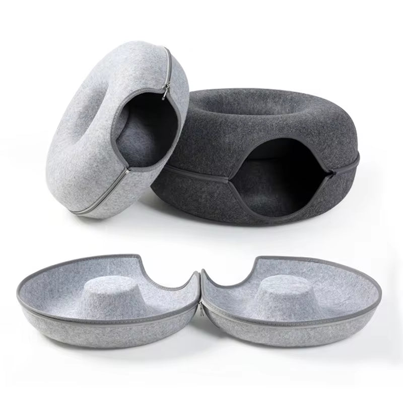 Donut Cat Tunnel Bed — 2-In-1 Play Tunnel & Nest, image 6 of 8